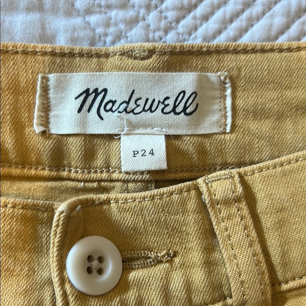 Madewell Women's goldenrod Jeans 24P petite straight leg crop wide leg - Picture 2 of 8